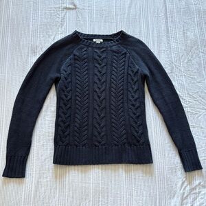 Women's Navy Cable Knit Sweater